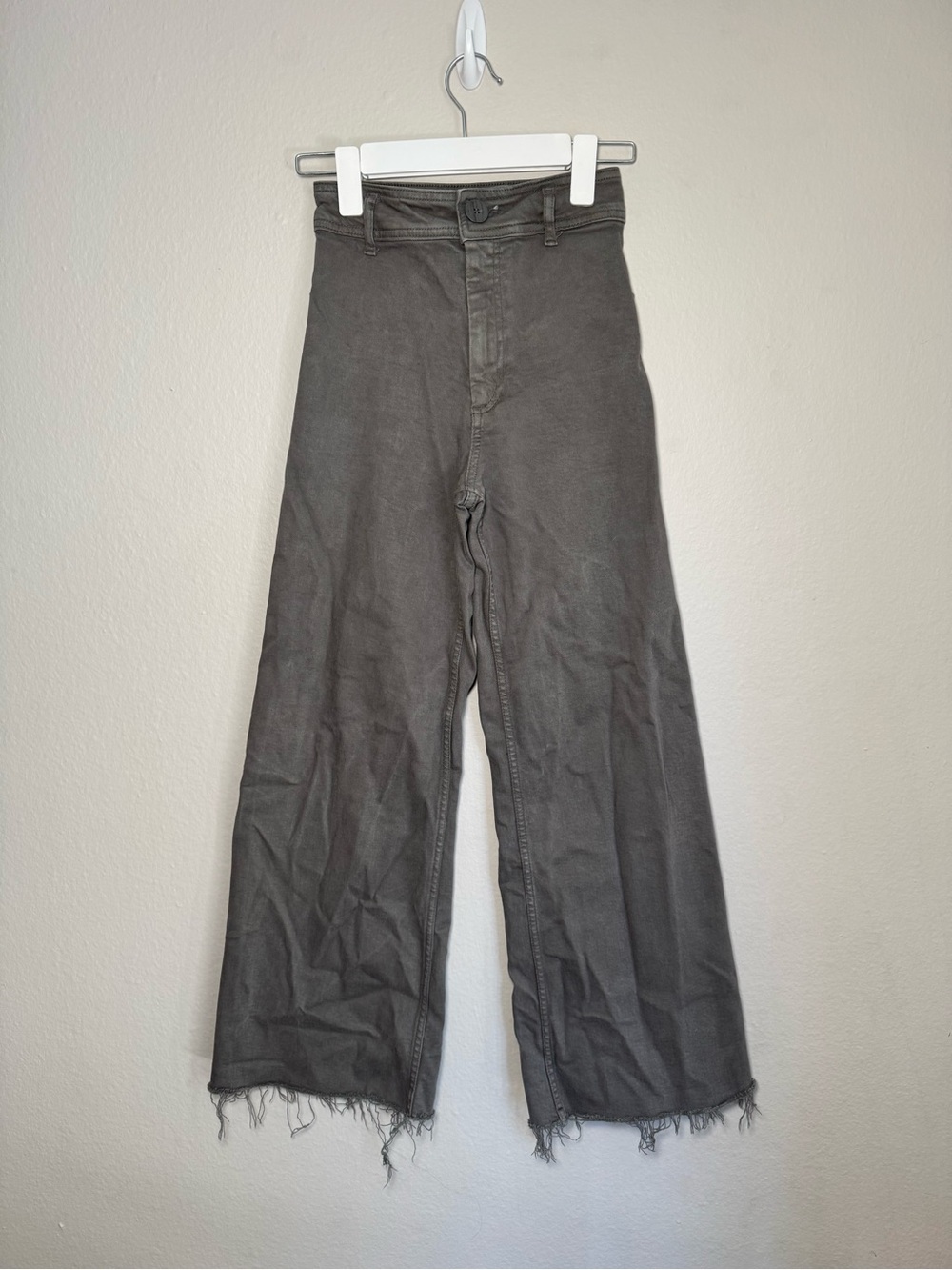 Zara High-Waist Flare Leg Pants Gray Size 0
